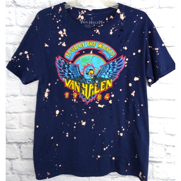 Van Halen Tops - Retro Van Halen Distressed Band Tour T Shirt M/L